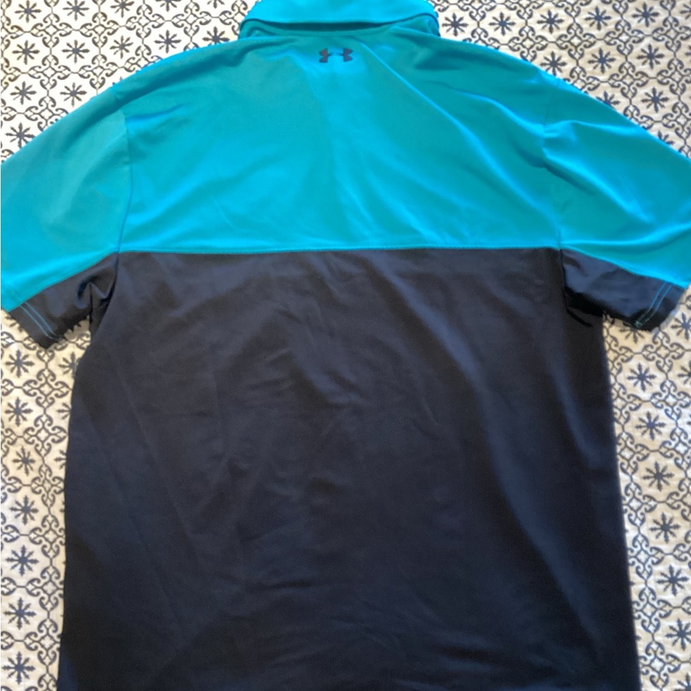 Under Armour Men's Teal and Navy Short Sleeve Tee